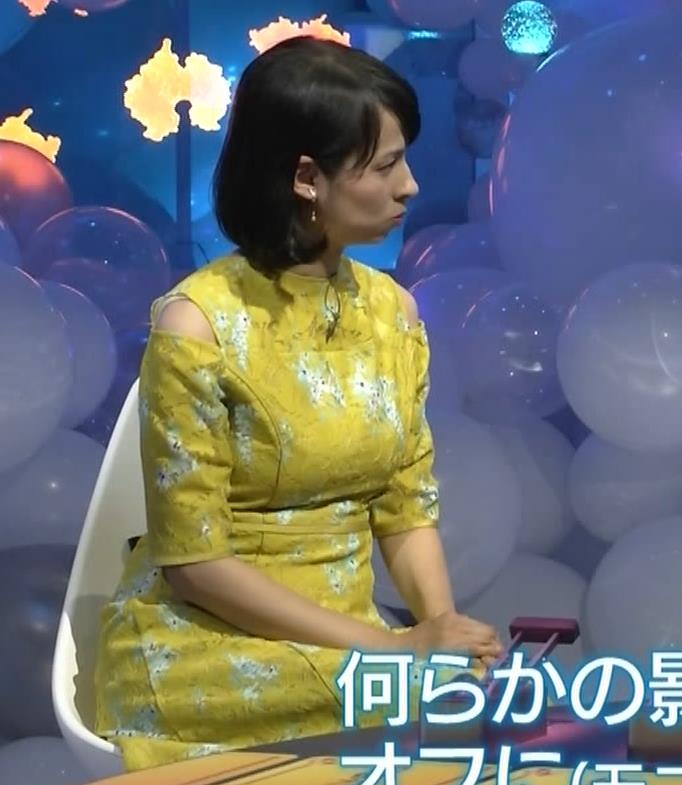 久保田祐佳アナ　おっぱいがパツパツの衣装キャプ・エロ画像