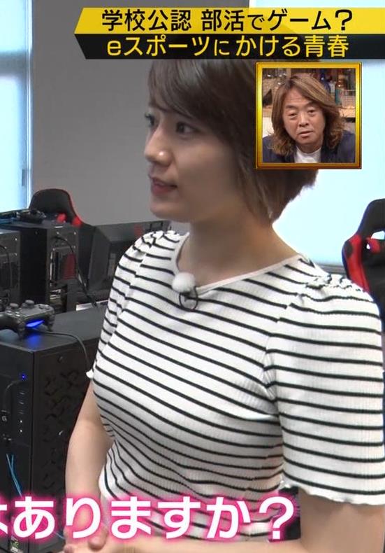 佐藤美希　ボーダーのシャツで際立つ巨乳キャプ・エロ画像１０